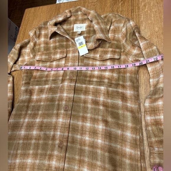Jessica Simpson NWT Romi long plaid flannel button up sz Medium 20” p2p - Picture 10 of 10
